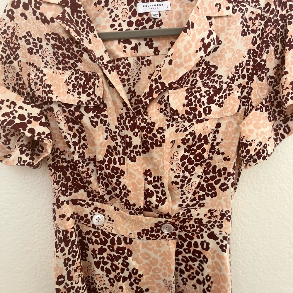 EQUIPMENT Femme dress- Silk Leopard print size 2